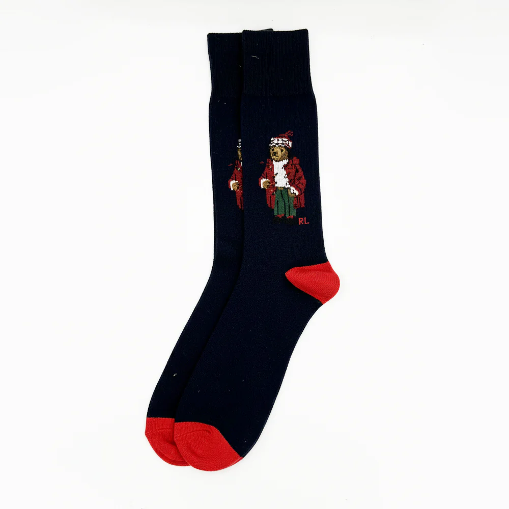 RL POLO HERITAGE DUFFLE BEAR CREW SOCKS