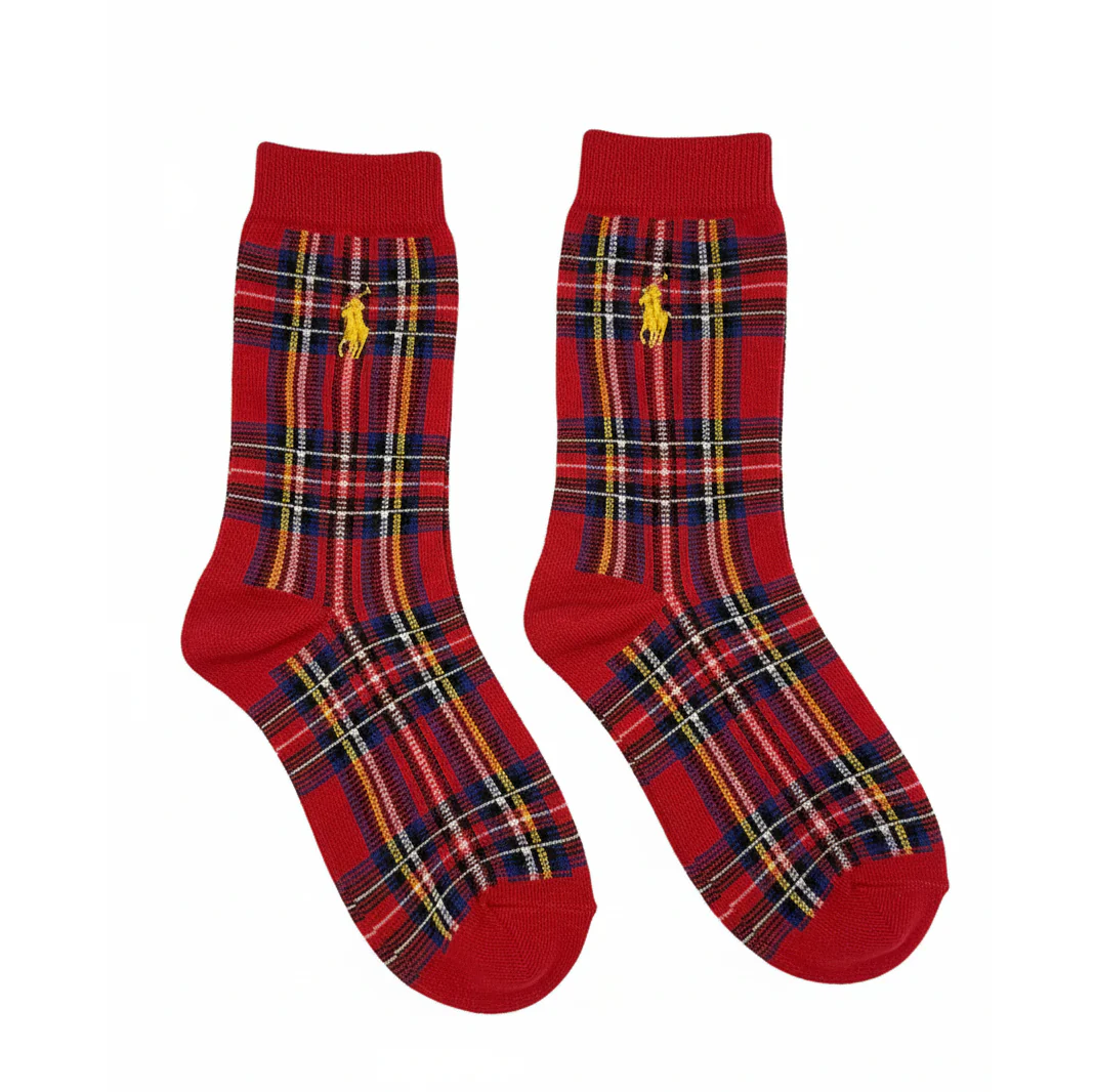 RL POLO HOLIDAY RED PLAID CREW (5-10yrs)