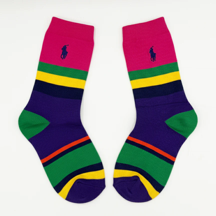 RL POLO RAINBOW POP STRIPE CREW (5-10yrs)