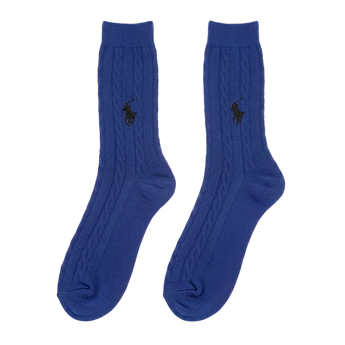 RL POLO ROYAL BLUE CABLE KNIT DRESS SOCKS