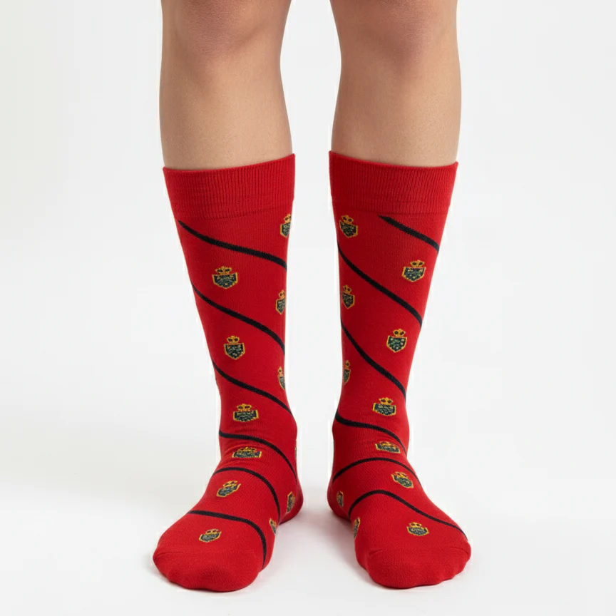 RL POLO ROYAL CREST SCARLET CREW SOCKS
