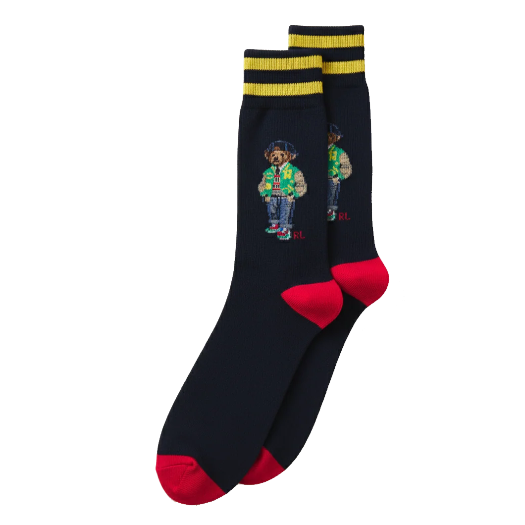 RL POLO STREET VARSITY BEAR CREW SOCKS