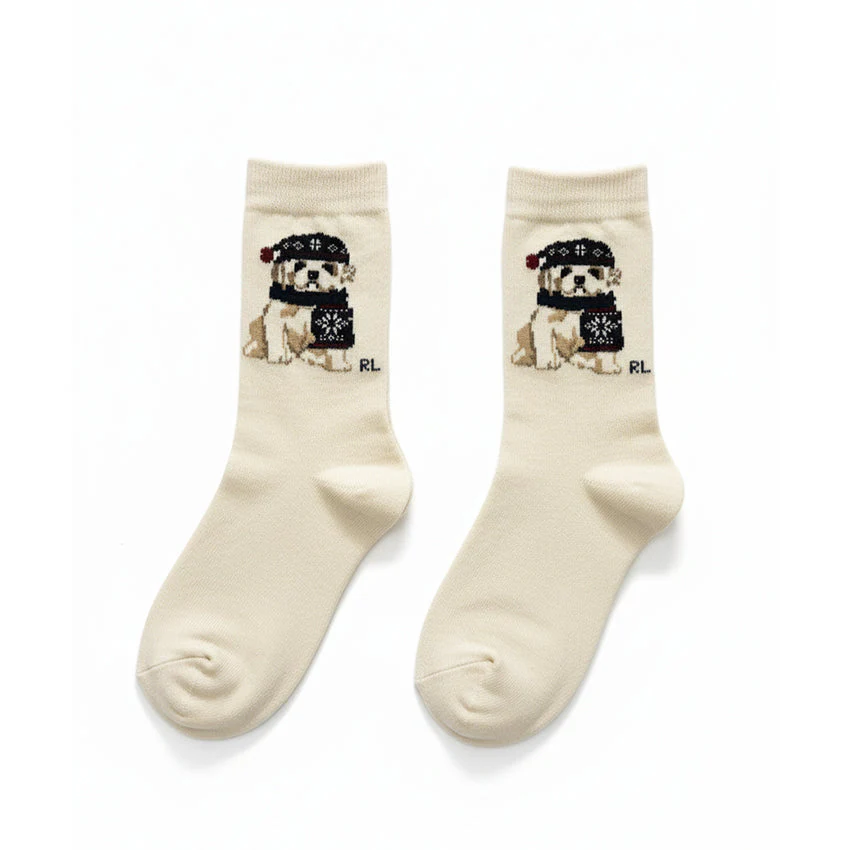 RL POLO WINTER PUP FAIR ISLE SOCKS (5-10yrs) - Image 2