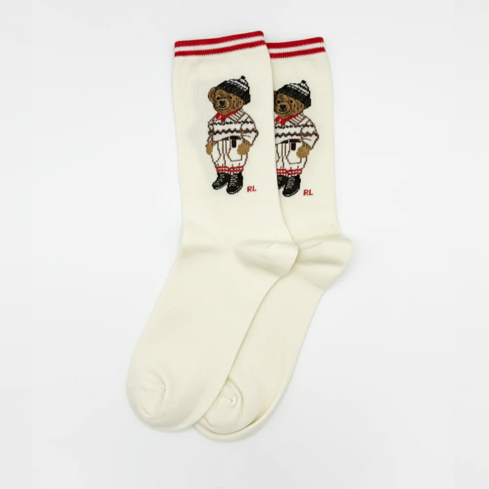 RL POLO WINTER SPORT BEAR RIBBED SOCKS