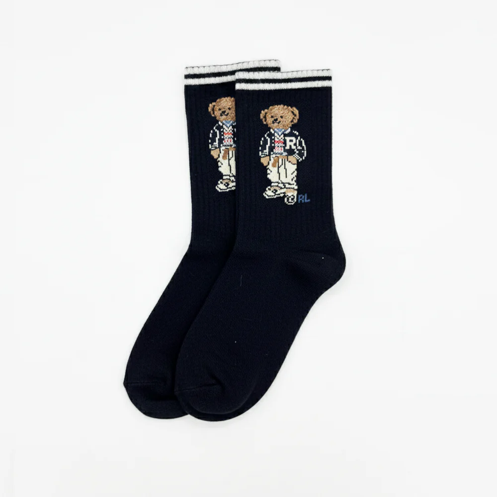 RL VARSITY LETTERMAN POLO BEAR SOCKS