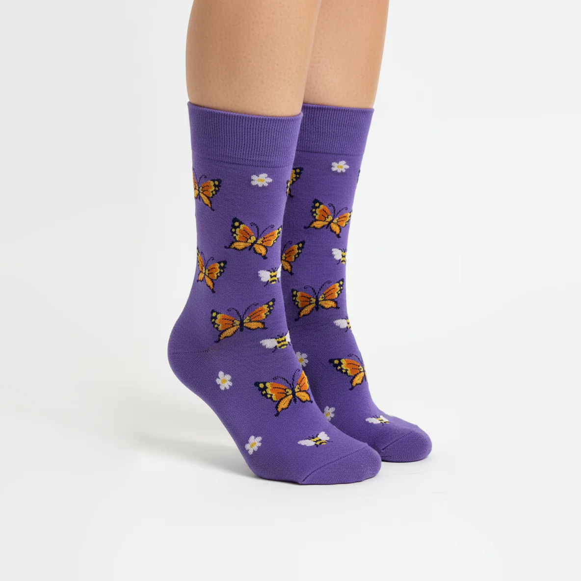 ROYAL PURPLE BUTTERFLY SOCKS - Image 2