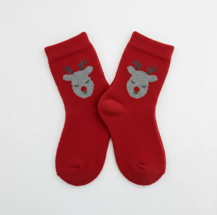 RUDOLPH'S FUZZY CHEER SOCKS (0-2 YRS) - Image 2