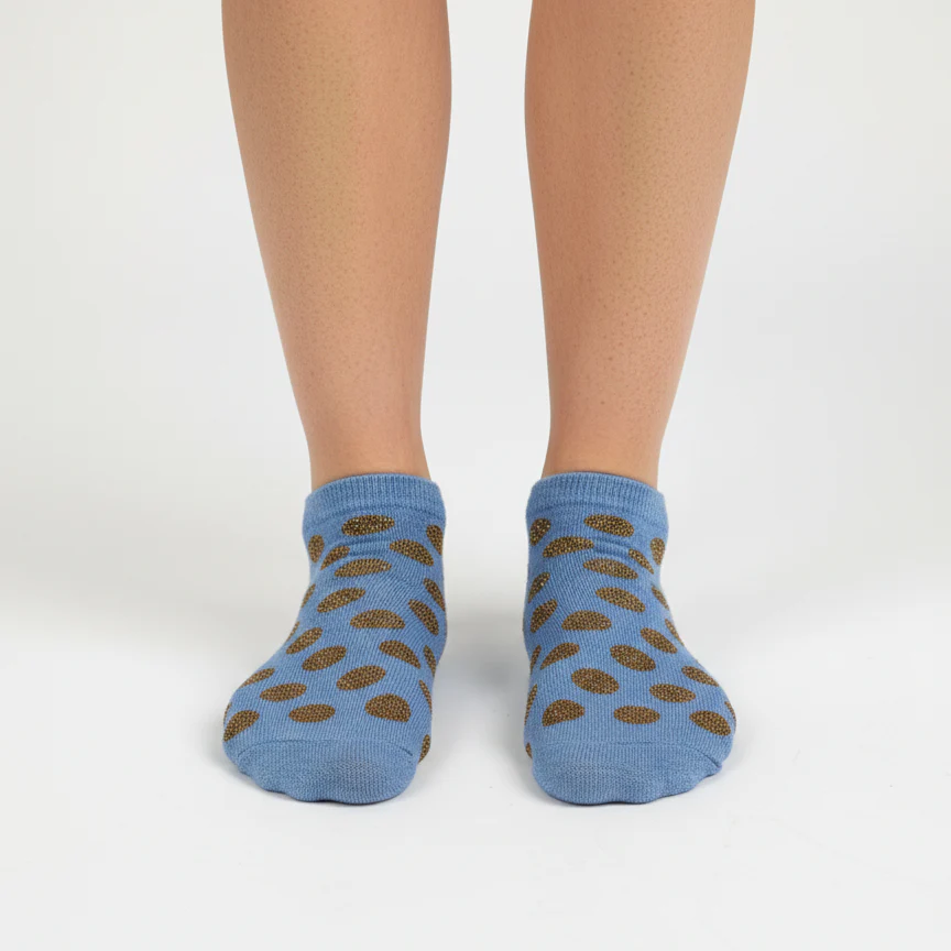 SHIMMER DOT ANKLE SOCKS - SKY BLUE - Image 2