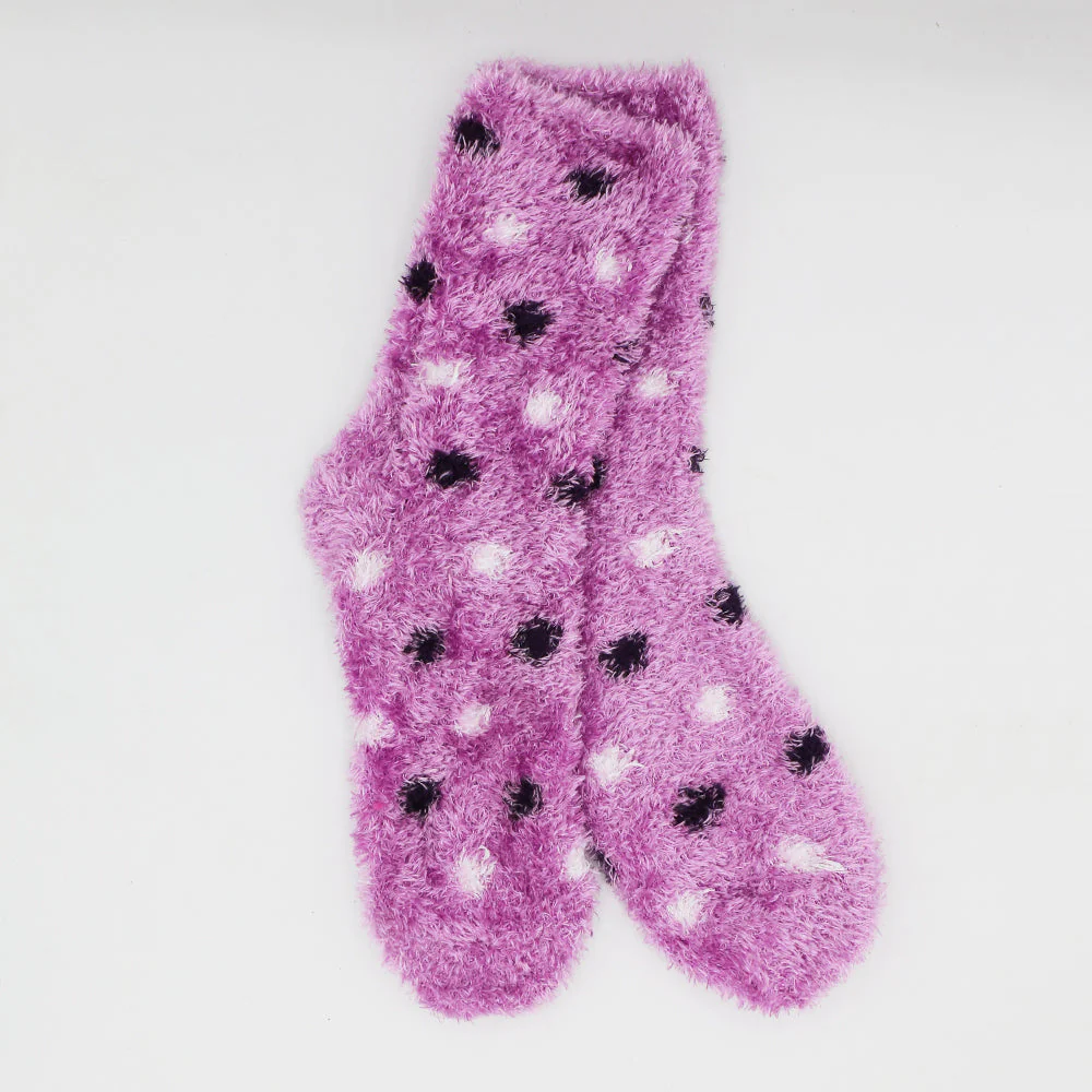 SHIMMERY BLUSHING DOTS COZY WARM SOCKS