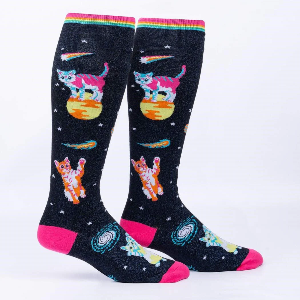SPACE CATS KNEE HIGH SOCKS