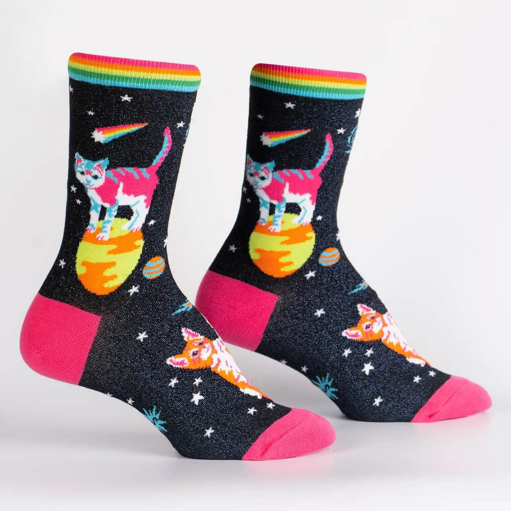 SPACE CATS WOMEN'S CREW SOCKS - Image 2