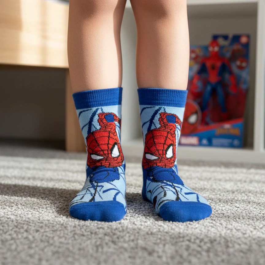 SPIDER MAN ACTION WEB BLUE SOCKS (7-10 YRS)
