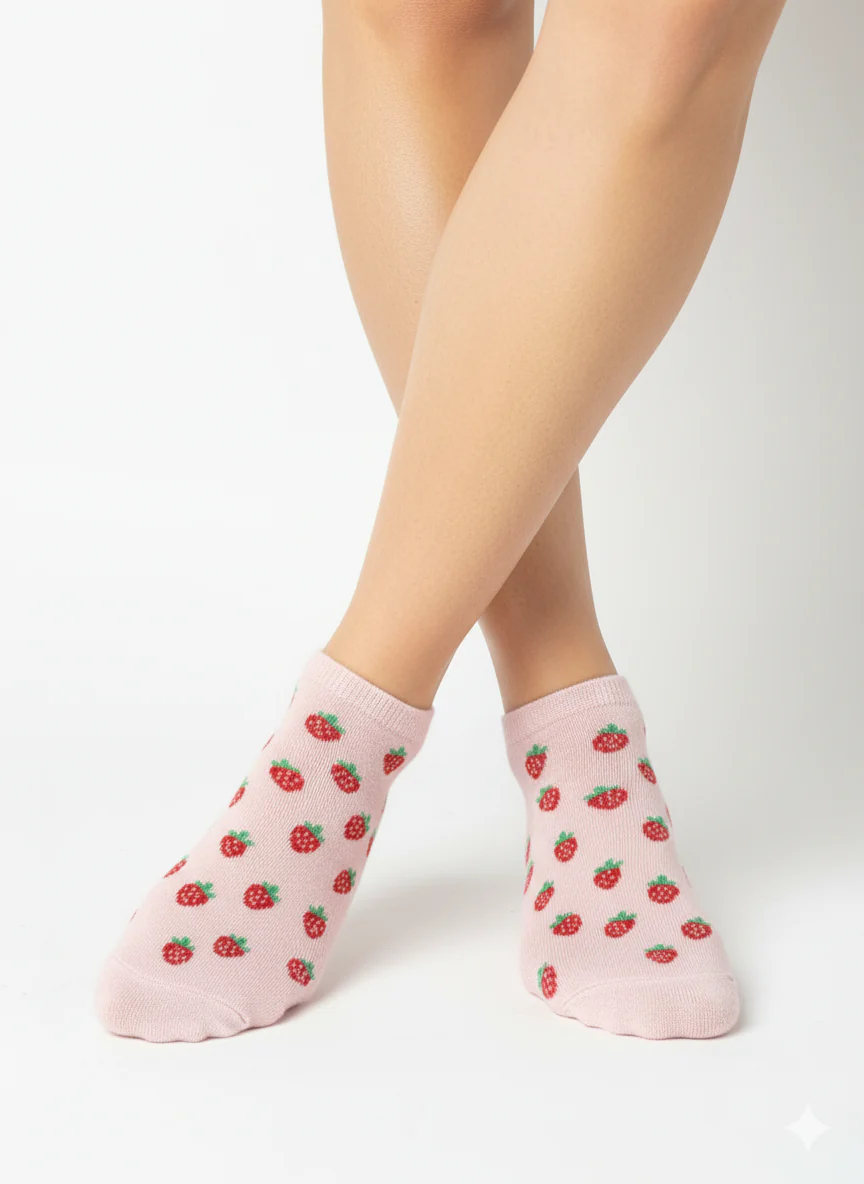 SWEET STRAWBERRY SHORTIE SOCKS