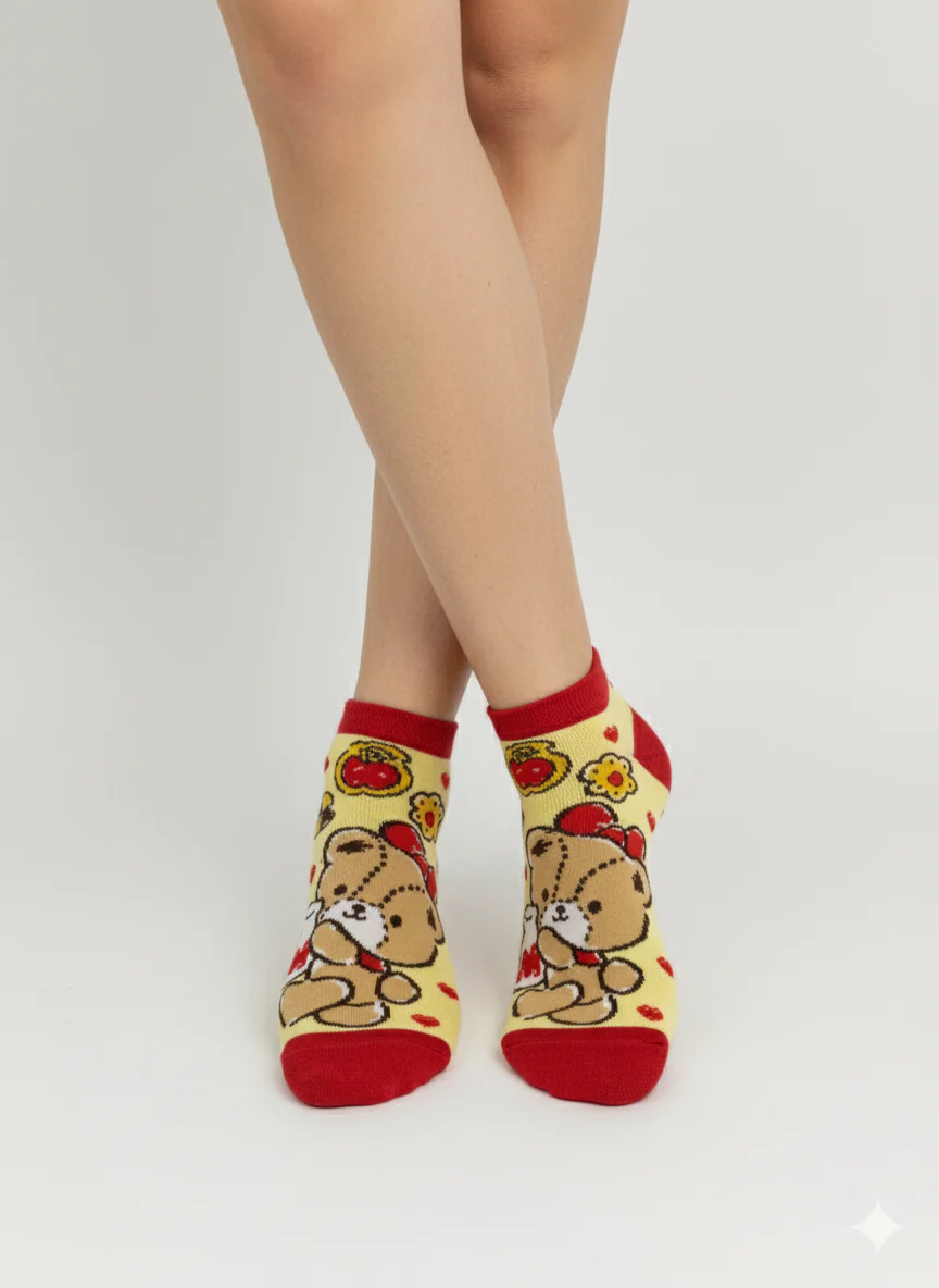 SWEET TEDDY BEAR ANKLE SOCKS