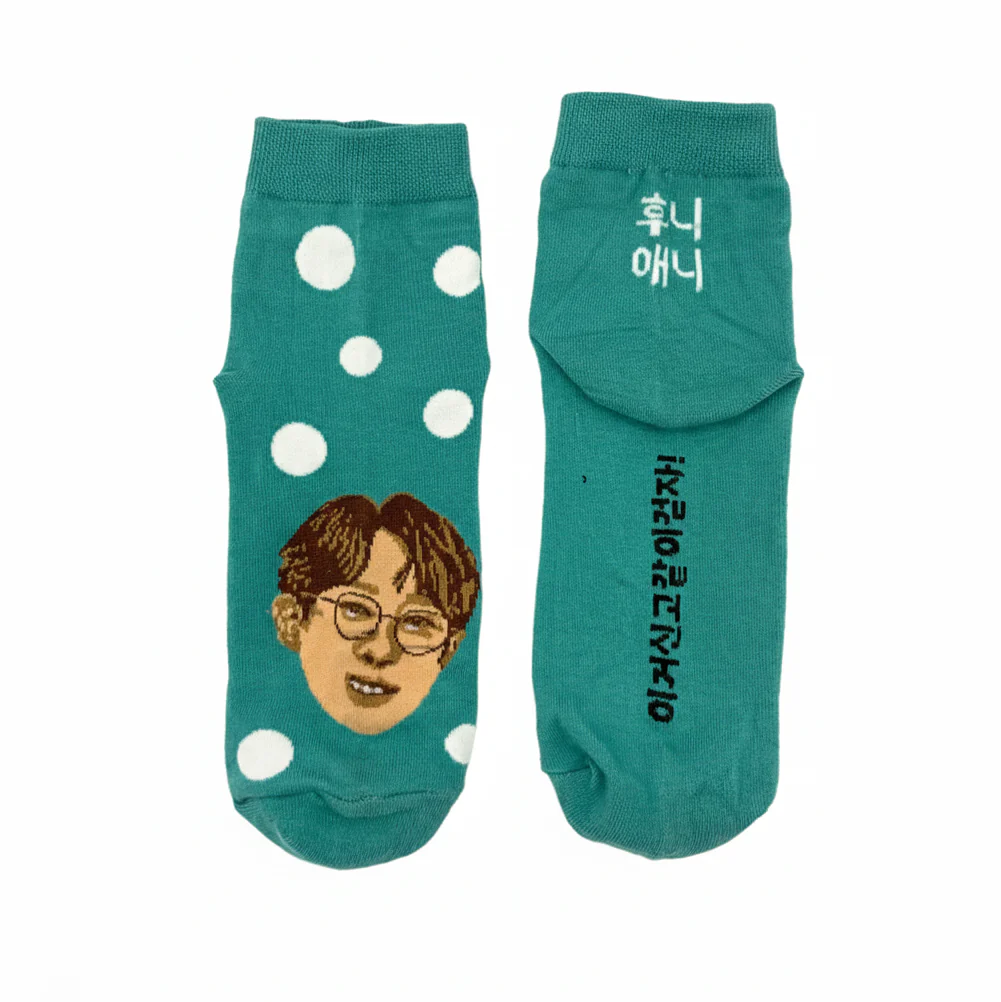 TEAL POLKA DOT CHARACTER SOCKS