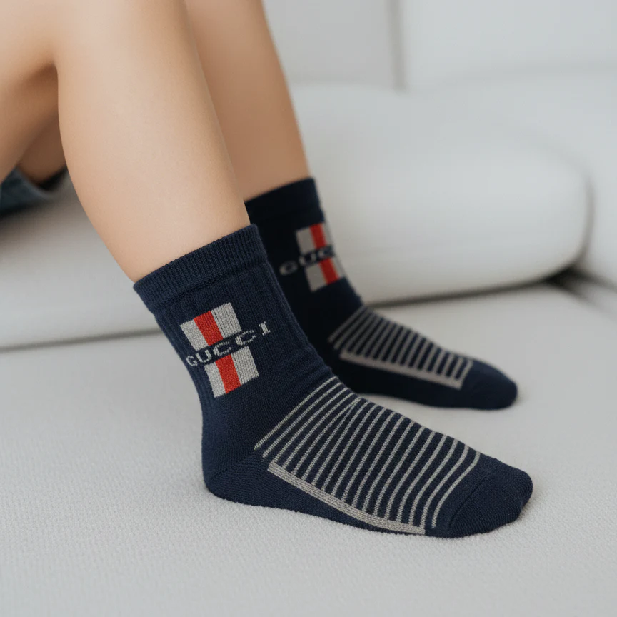 THE LUXE COLLEGIATE STRIPED SOCKS (4 - 7 YRS) - Image 2