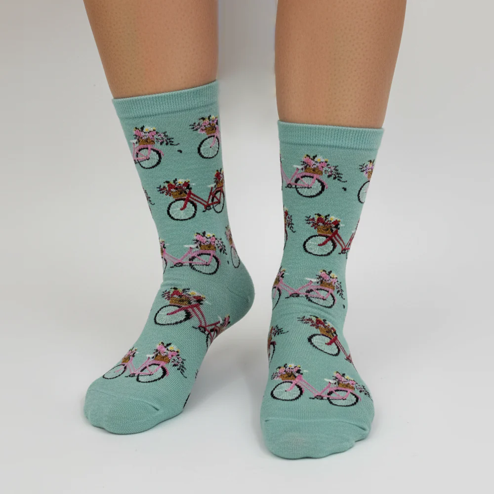 VINTAGE BICYCLE MINT GARDEN SOCKS
