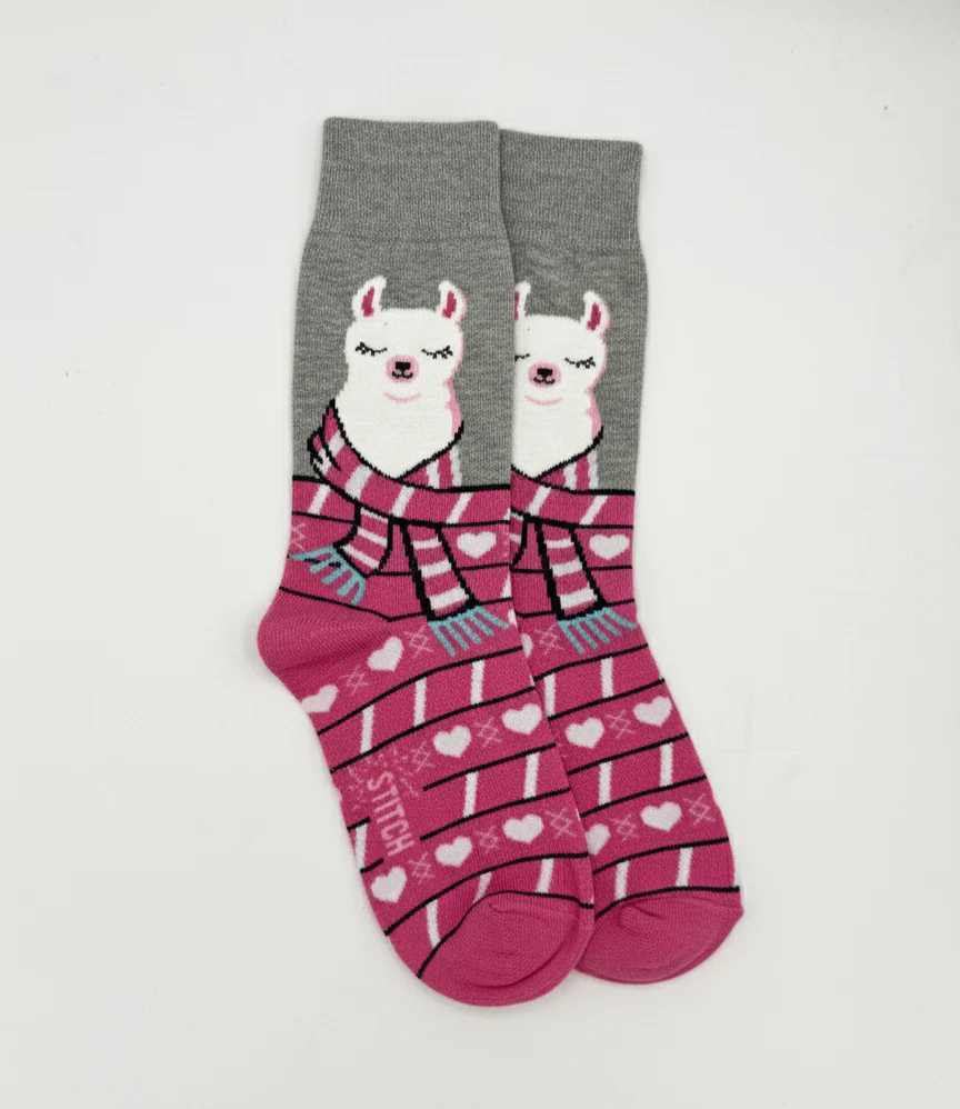 WINTER LLAMA & SCARF SOCKS